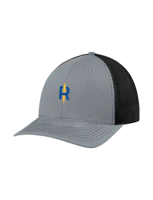 Richardson Adjustable Snapback Original 112 Trucker Cap Heather Grey w/Black Mesh w/Rise Baking Logo