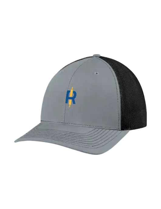 Richardson Adjustable Snapback Original 112 Trucker Cap Heather Grey w/Black Mesh w/Rise Baking Logo