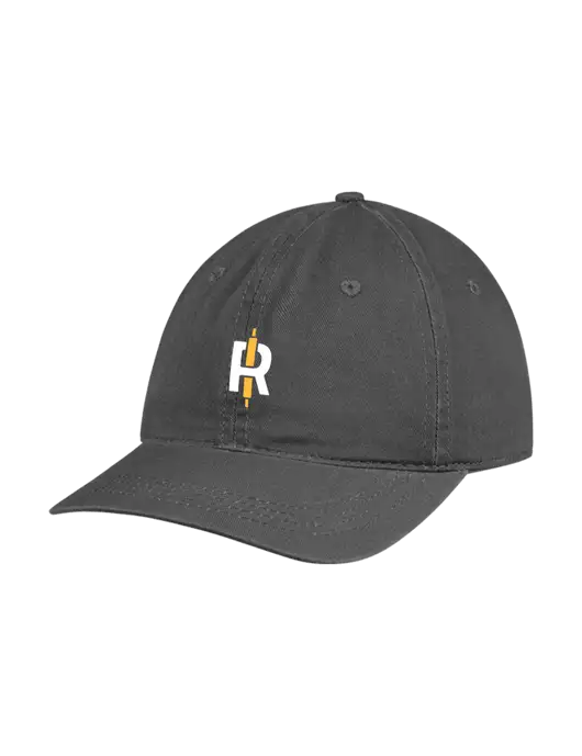 Garment Washed Unstructured Twill Charcoal Cap w/Rise Baking Logo