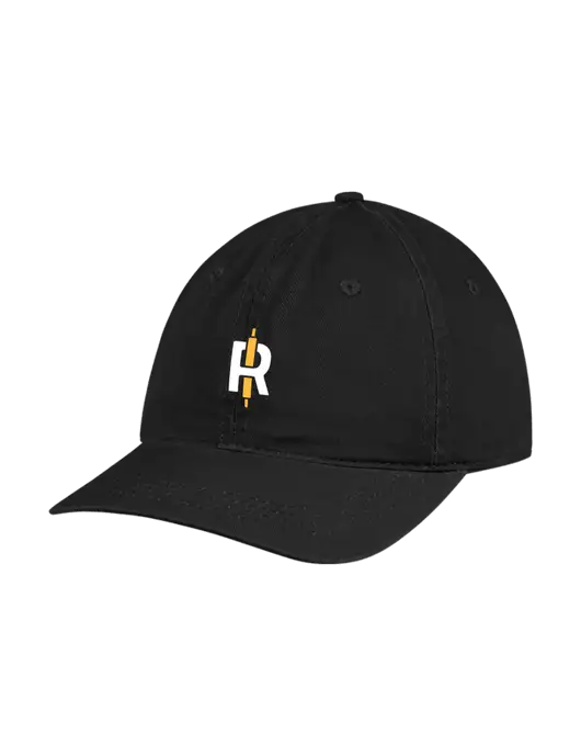 Garment Washed Unstructured Twill Black Cap w/Rise Baking Logo