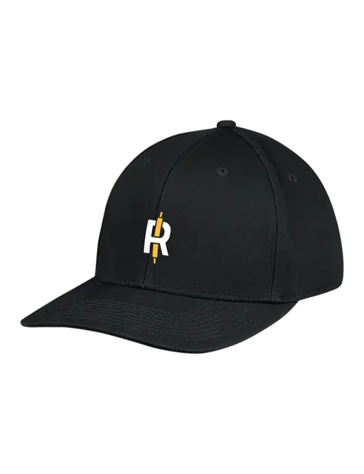 Premium Modern Structured Twill Black Snapback Cap w/Rise Baking Logo