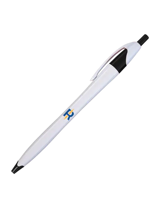 Novella White/Black Classic Pen - Blue Ink w/Rise Baking Logo
