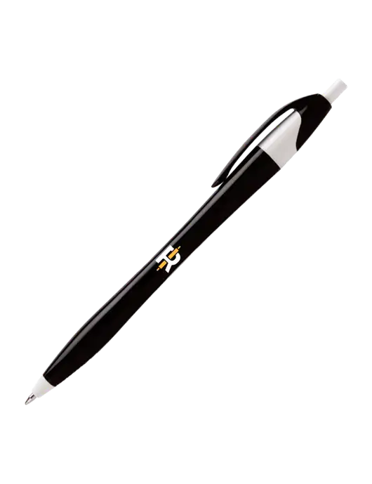 Novella Black/White Executive Pen - Blue Ink w/Rise Baking Logo