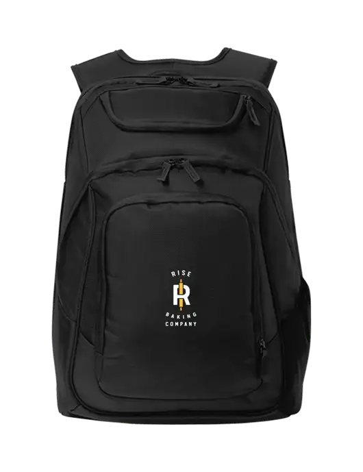 Executive Black Laptop Backpack w/Rise Baking Logo