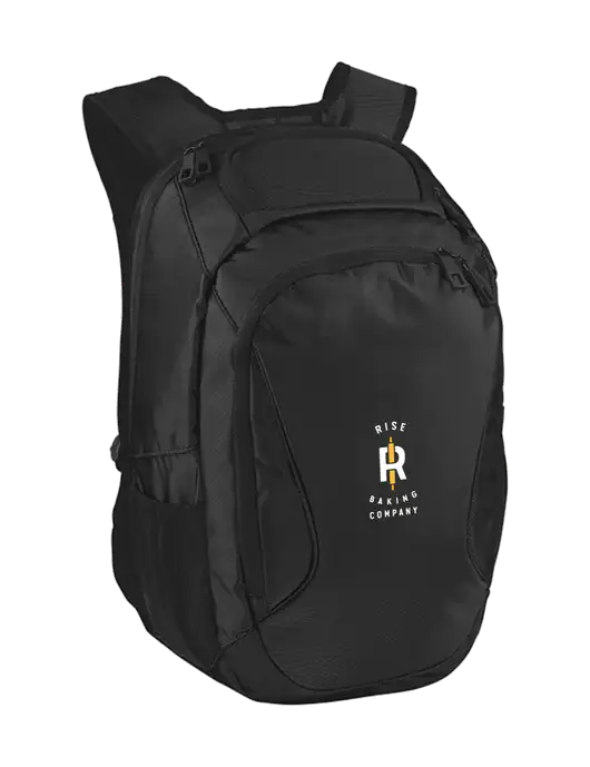 Stealth Black Laptop Backpack w/Rise Baking Logo
