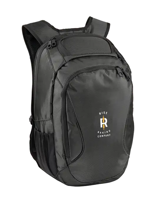 Stealth Dark Grey/Black Laptop Backpack w/Rise Baking Logo