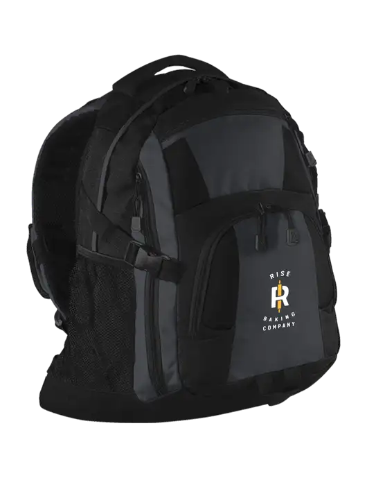 Urban Black/Grey/Black Laptop Backpack w/Rise Baking Logo