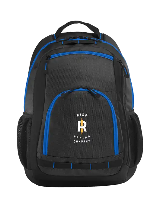 Xtreme Black/Dark Grey/Royal Blue Backpack w/Rise Baking Logo