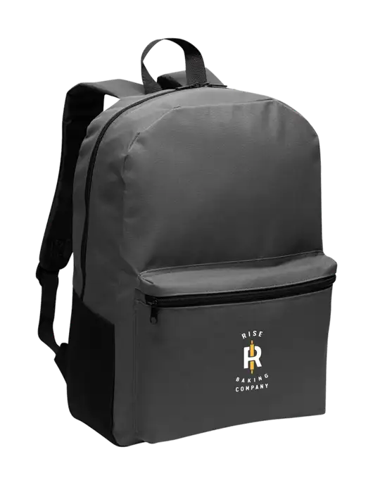 Casual Dark Charcoal Lightweight Laptop Backpack w/Rise Baking Logo