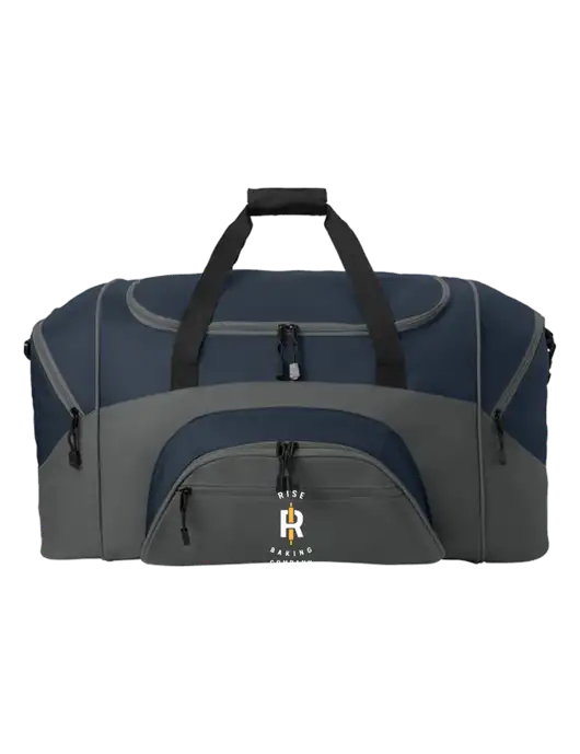 Standard Colorblock Navy/Dark Grey Sport Duffel w/Rise Baking Logo