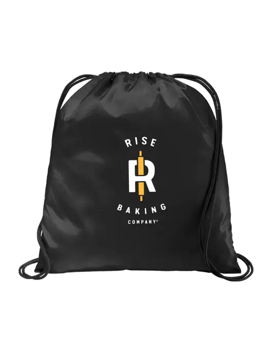 Drawstring  Black Cinch Pack w/Rise Baking Logo