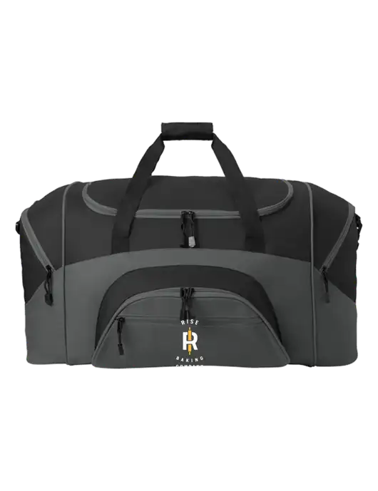 Standard Colorblock Black/Dark Grey Sport Duffel w/Rise Baking Logo