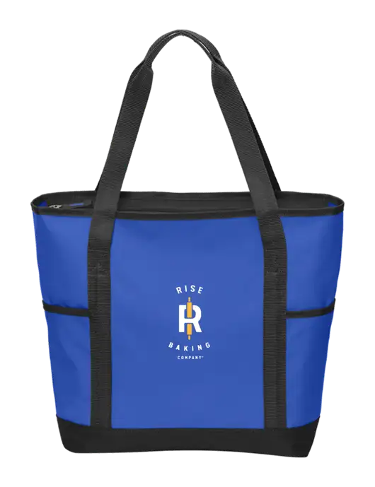 On the Go Royal/Black Tote w/Rise Baking Logo