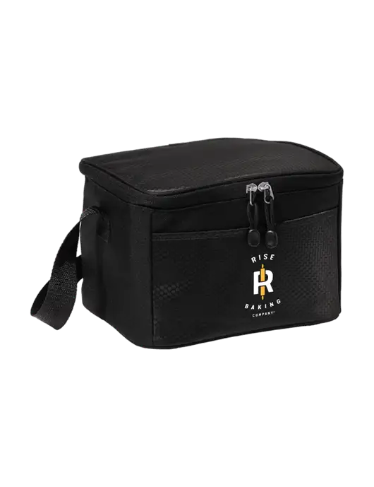 6 Can Black/Black Cube Cooler w/Rise Baking Logo