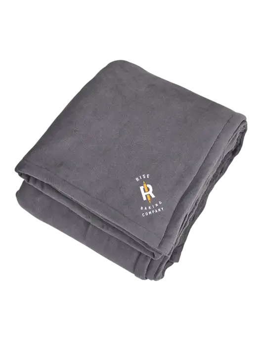 Mountain Lodge Hearth Grey Blanket  w/Rise Baking Logo