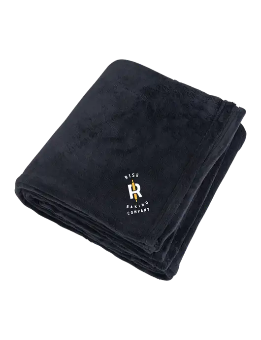 Mountain Lodge Black Blanket w/Rise Baking Logo