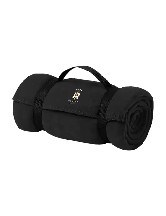 Casual Black Fleece Blanket With Strap w/Rise Baking Logo