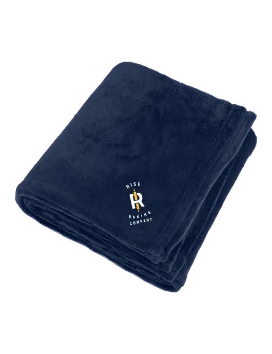 Oversized Deep Navy Ultra Plush Blanket w/Rise Baking Logo
