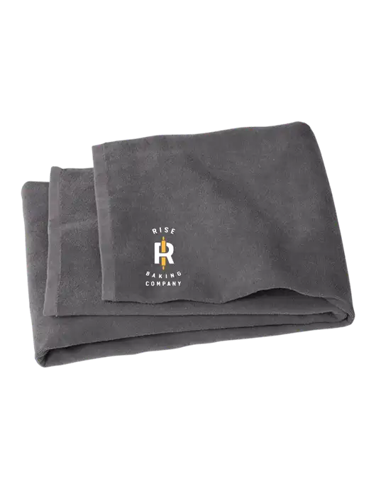 Graphite Beach Towel w/Rise Baking Logo