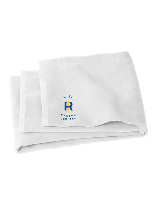 White Beach Towel w/Rise Baking Logo