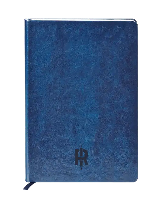Fabrizio Blue Hard Cover 5.75 x 8.3 Journal w/Rise Baking Logo
