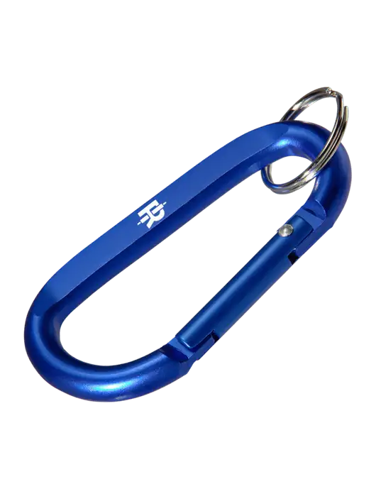 Blue Carabiner & Key Ring w/Rise Baking Logo