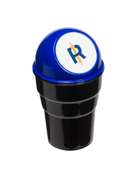 Blue Car Cup Holder Trash Can w/Rise Baking Logo