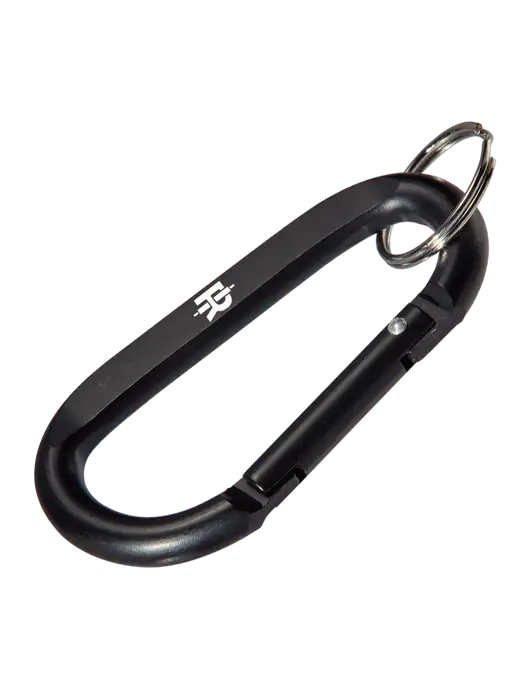 Black Carabiner & Key Ring w/Rise Baking Logo