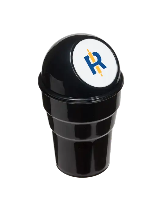 Black Car Cup Holder Trash Can w/Rise Baking Logo