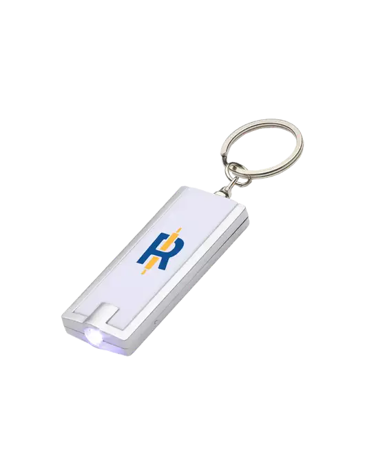 Simple Touch White LED Keychain w/Rise Baking Logo