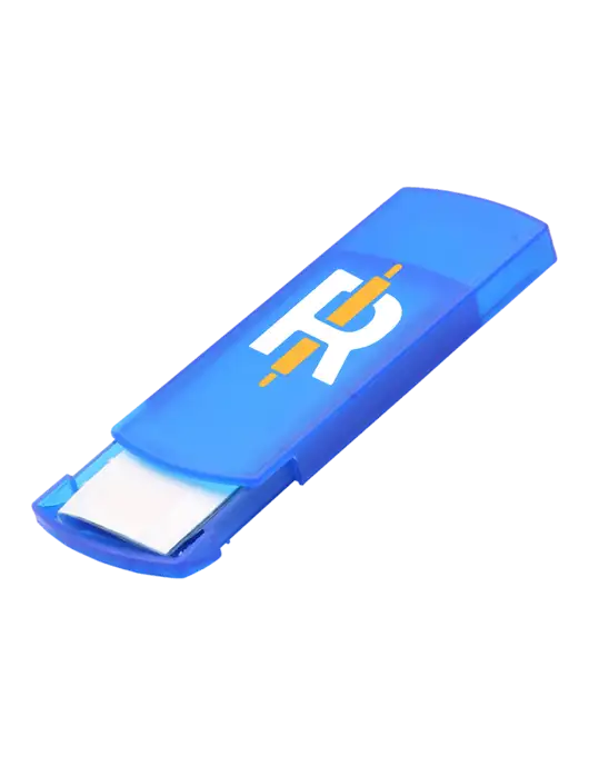 Slide Right Blue Bandage Dispenser w/Rise Baking Logo