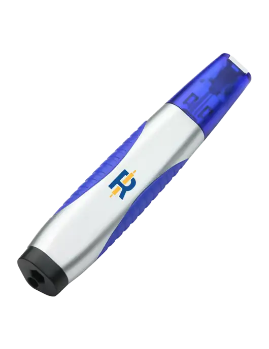 Silver/Blue Level Light Screwdriver Pen w/Rise Baking Logo