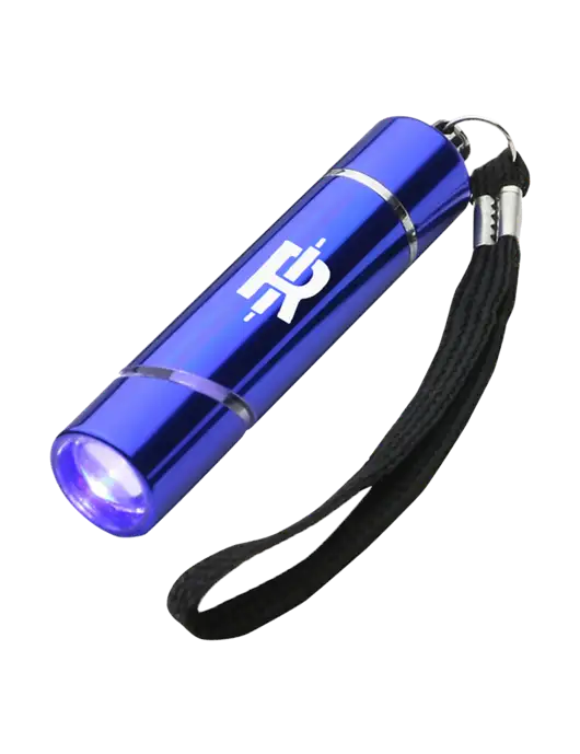 Blue Aluminum Scope LED Flashlight w/Rise Baking Logo