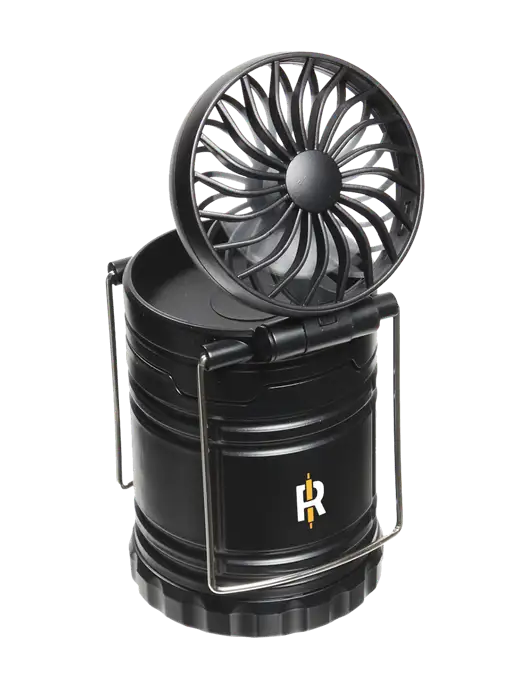 Black Retro Lantern with Fan w/Rise Baking Logo