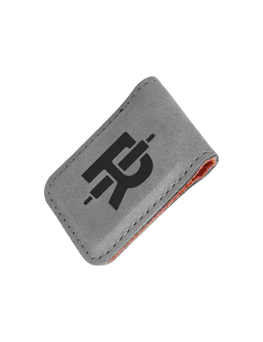 Gray Leatherette Money Clip w/Rise Baking Logo