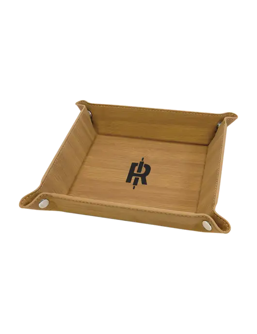 Bamboo Leatherette Valet Tray, 6 x 6 w/Rise Baking Logo