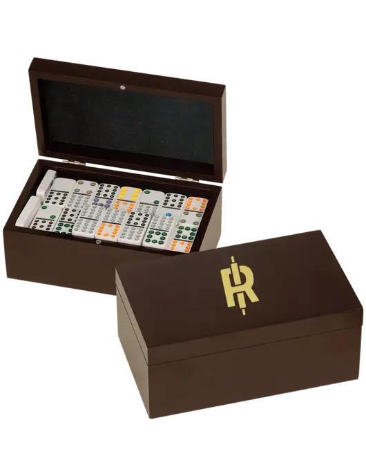 Rosewood Double Twelves 91 Piece Dominos Set w/Rise Baking Logo