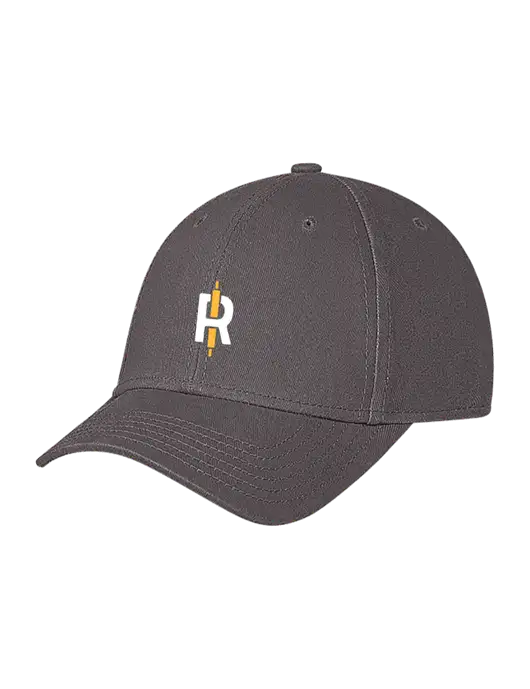 Medium Dark Grey Structured Soft Snap Closure Hook & Loop Cap w/Rise Baking Logo