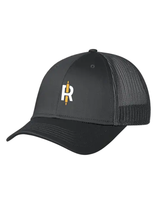 Charcoal Mesh Trucker Cap Snap Back w/Rise Baking Logo