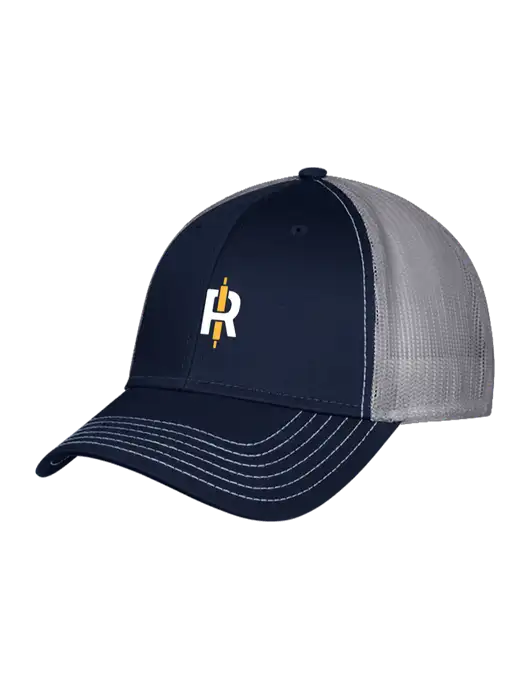 Navy & Grey Mesh Trucker Cap Snap Back w/Rise Baking Logo