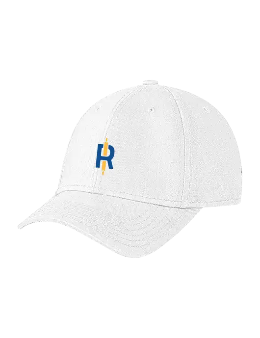 White Structured Soft Snap Closure Hook & Loop Cap w/Rise Baking Logo