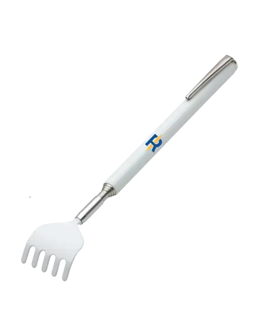 Telescopic White Back Scratcher w/Rise Baking Logo