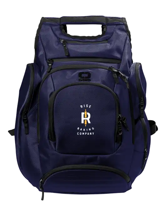 OGIO Navy Metro Ballistic Laptop Backpack w/Rise Baking Logo
