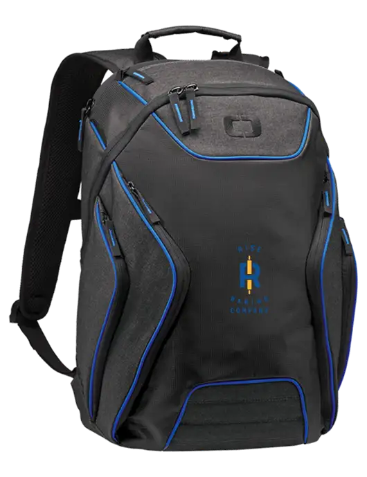 OGIO Royal Blue/Heather Grey Hatch Laptop Backpack
 w/Rise Baking Logo