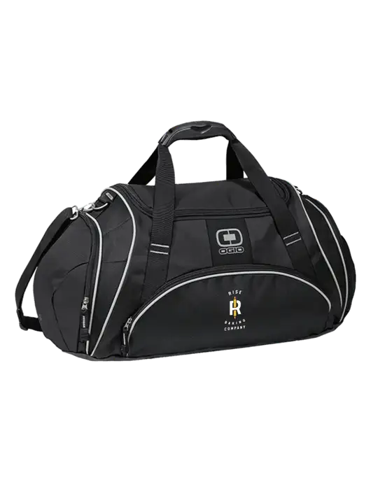 OGIO Black Crunch Duffel
 w/Rise Baking Logo