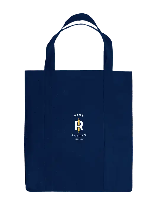 Eco Reusable Jumbo Navy Blue Shopping Bag w/Rise Baking Logo