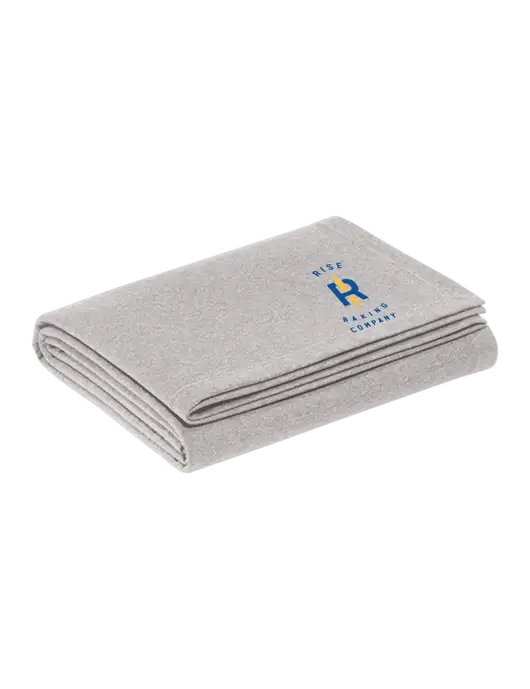 Recycled Light Heather Grey Blanket w/Rise Baking Logo