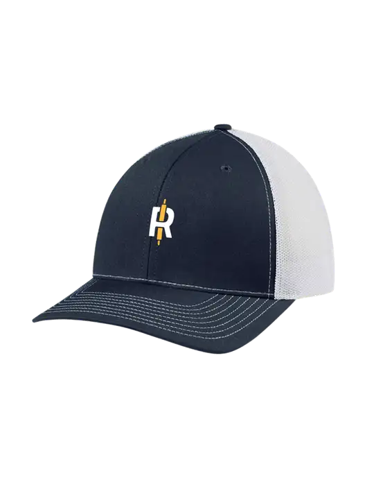 Richardson Adjustable Snapback Original 112 Trucker Cap Navy w/White Mesh w/Rise Baking Logo