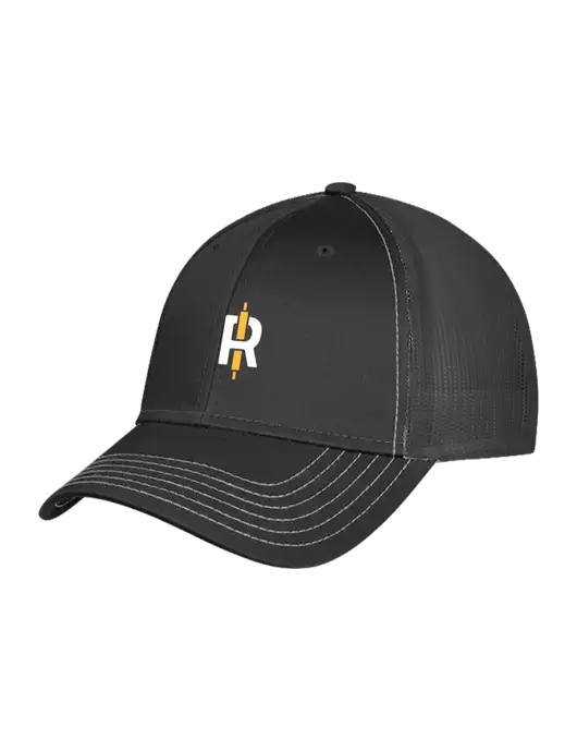 Charcoal Grey Mesh Trucker Cap Snap Back w/Rise Baking Logo
