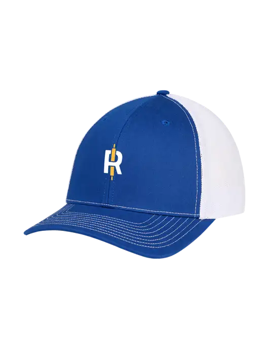 Richardson Adjustable Snapback Original 112 Trucker Cap Royal w/White Mesh w/Rise Baking Logo